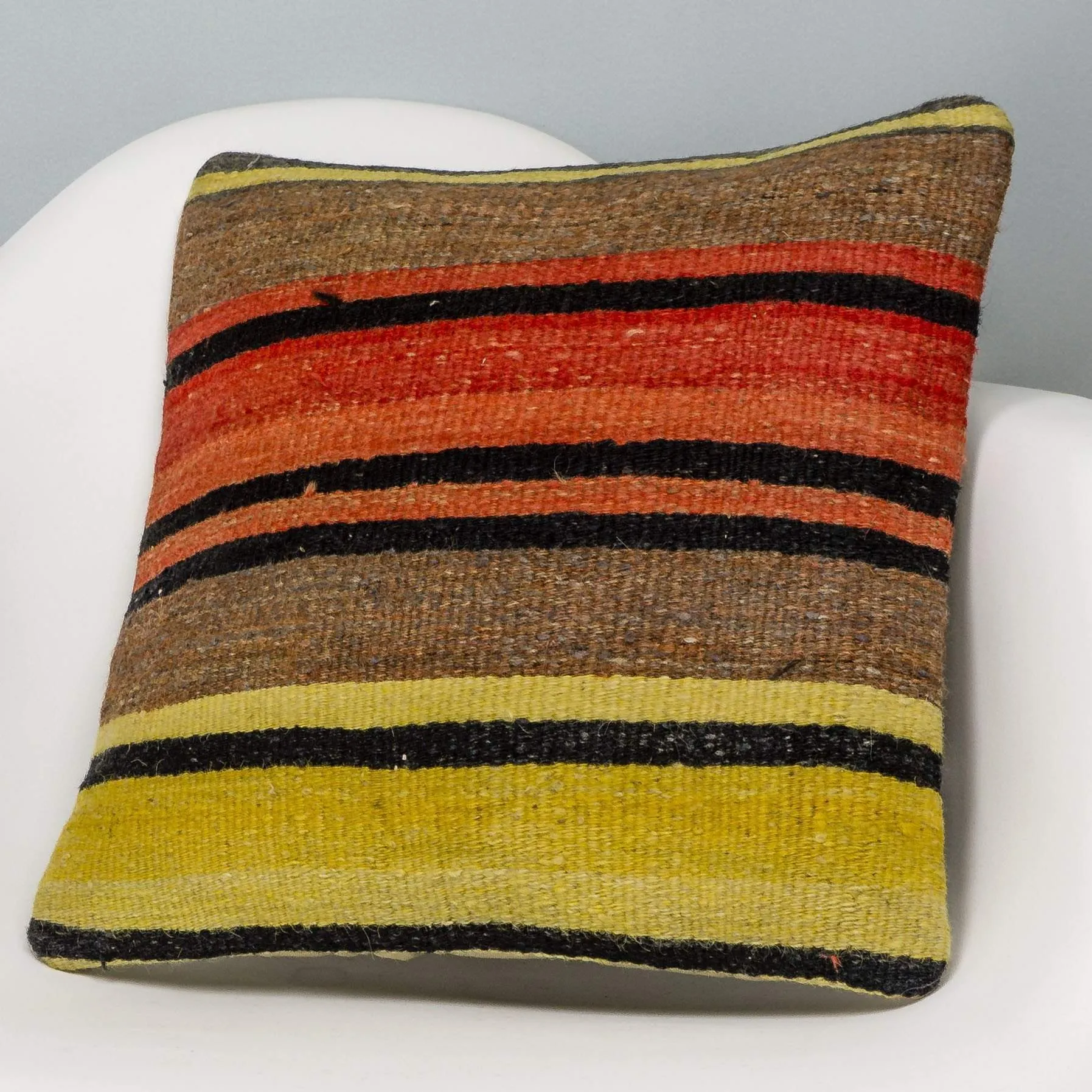 Striped Multi Color Kilim Pillow Cover 16x16 3268