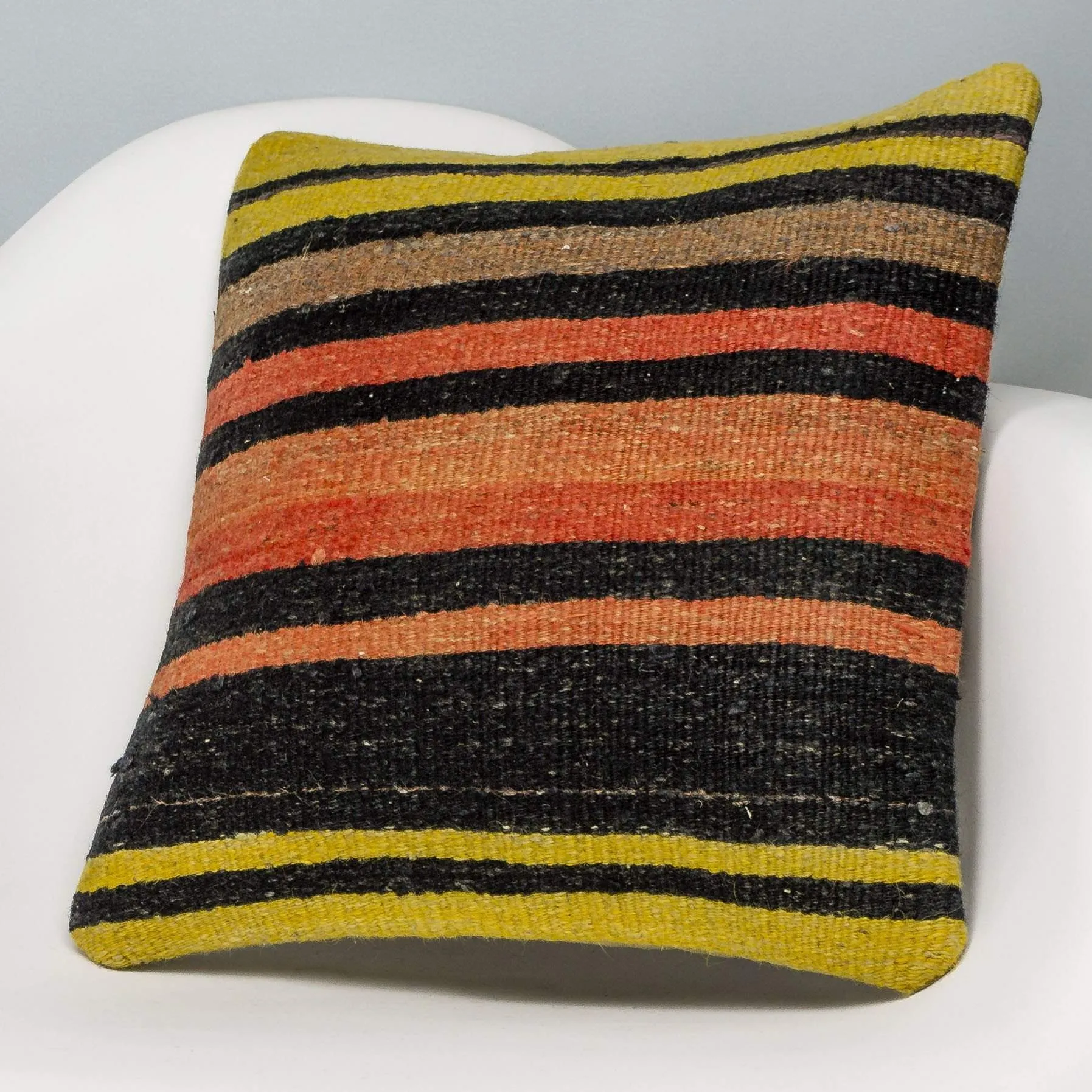 Striped Multi Color Kilim Pillow Cover 16x16 3270