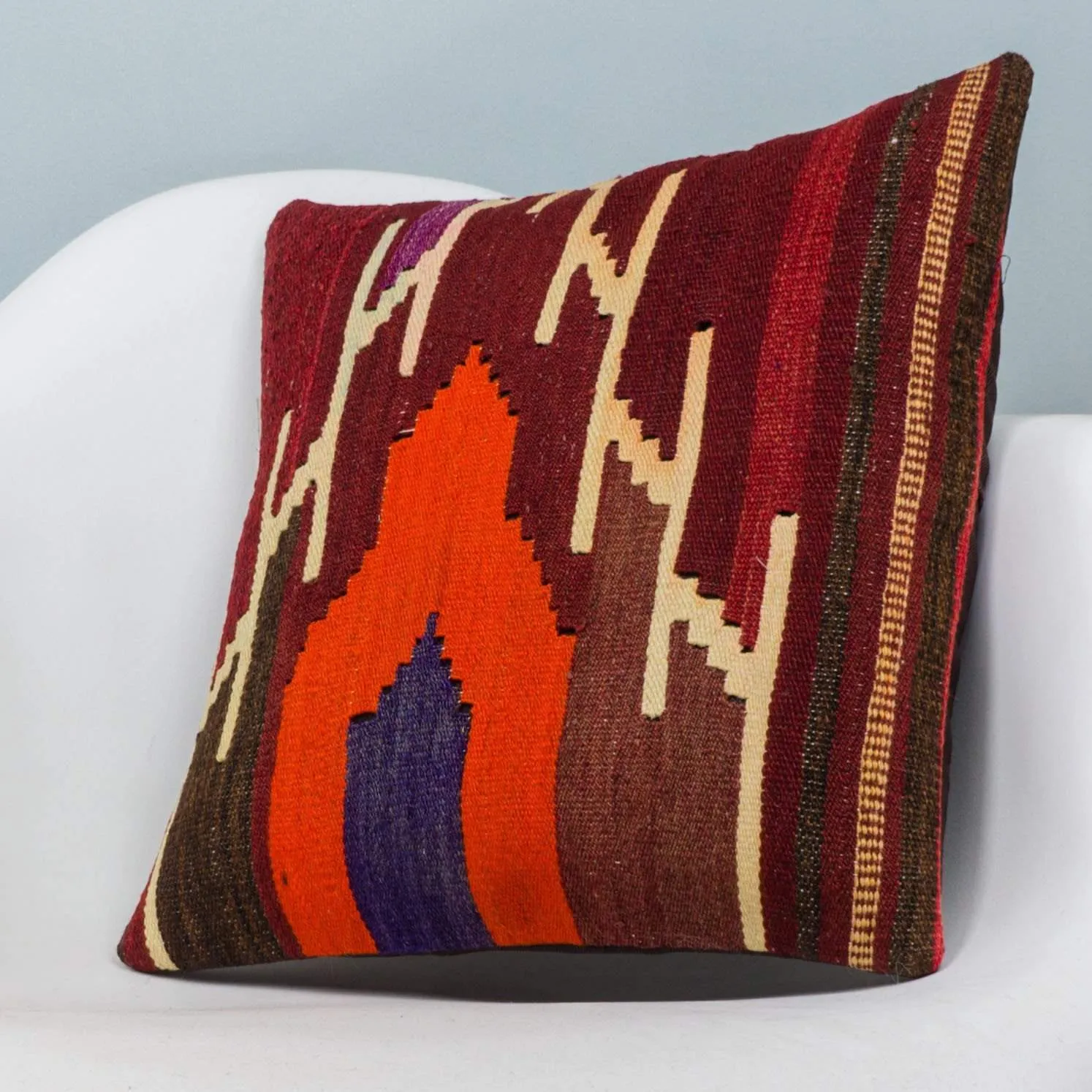 Striped Multi Color Kilim Pillow Cover 16x16 4000