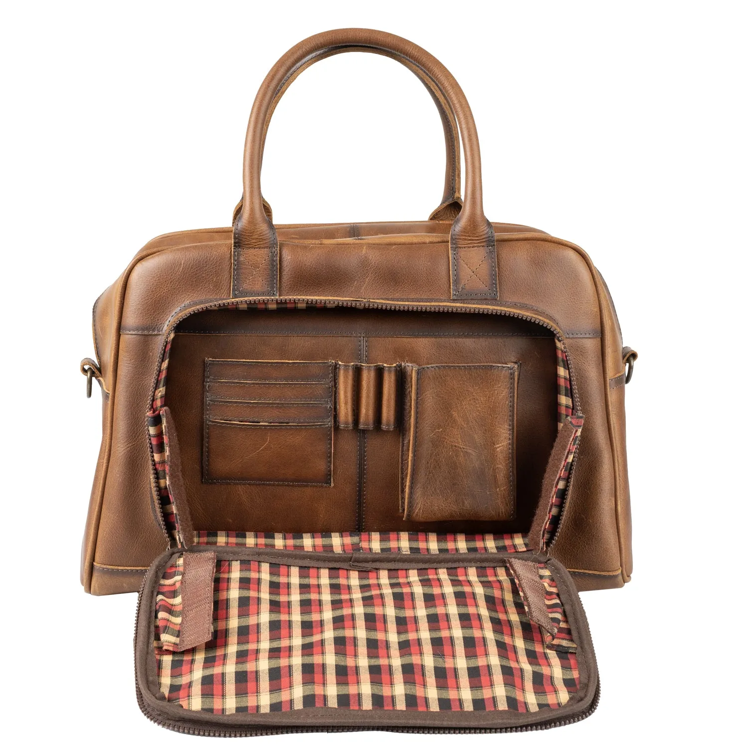 STS Ranchwear Unisex Tucson Rich Tan Leather Carry-On Bag