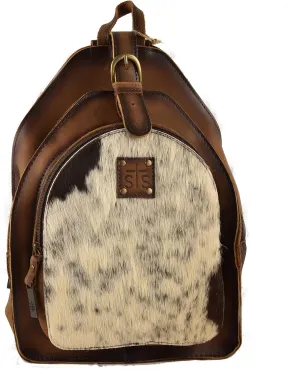 STS Ranchwear Women's Western Leather Baroness Backpack, Cowhide/Tornado Brown, One Size