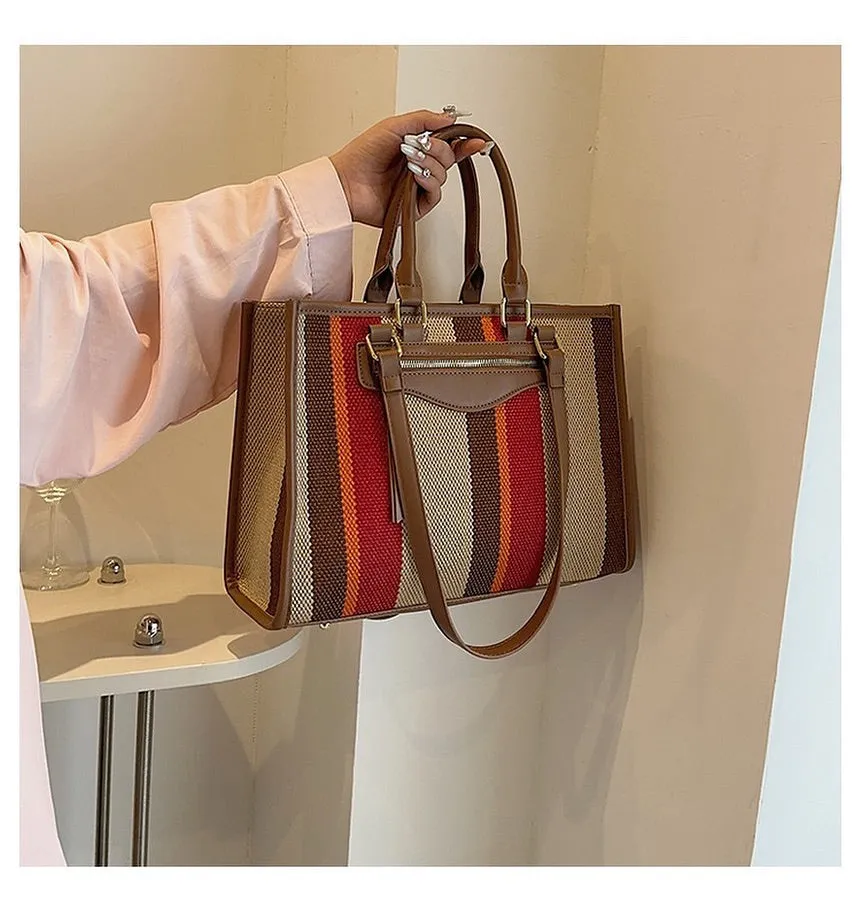 Stylish Multi-Color Striped Tote Bag Collection