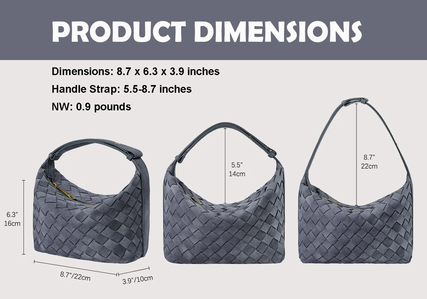 Suede Leather Handbag for Women, Leather Woven Bag, Small Clutch Bag Suede Handbag, Underarm Purse Top-Handle Handbag