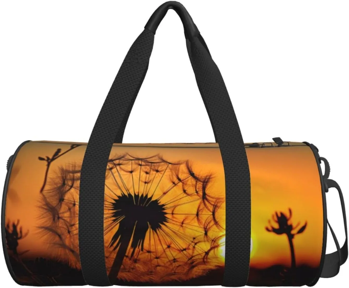 Sunset Dandelion Travel Duffle Bag for Men Women Sport Gym Bag Foldable Weekender Bag Carry on Overnight Bag for Travel Swimming Basketball