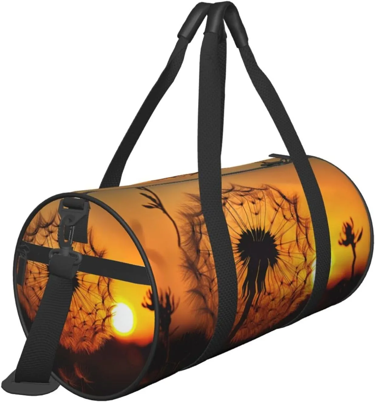 Sunset Dandelion Travel Duffle Bag for Men Women Sport Gym Bag Foldable Weekender Bag Carry on Overnight Bag for Travel Swimming Basketball