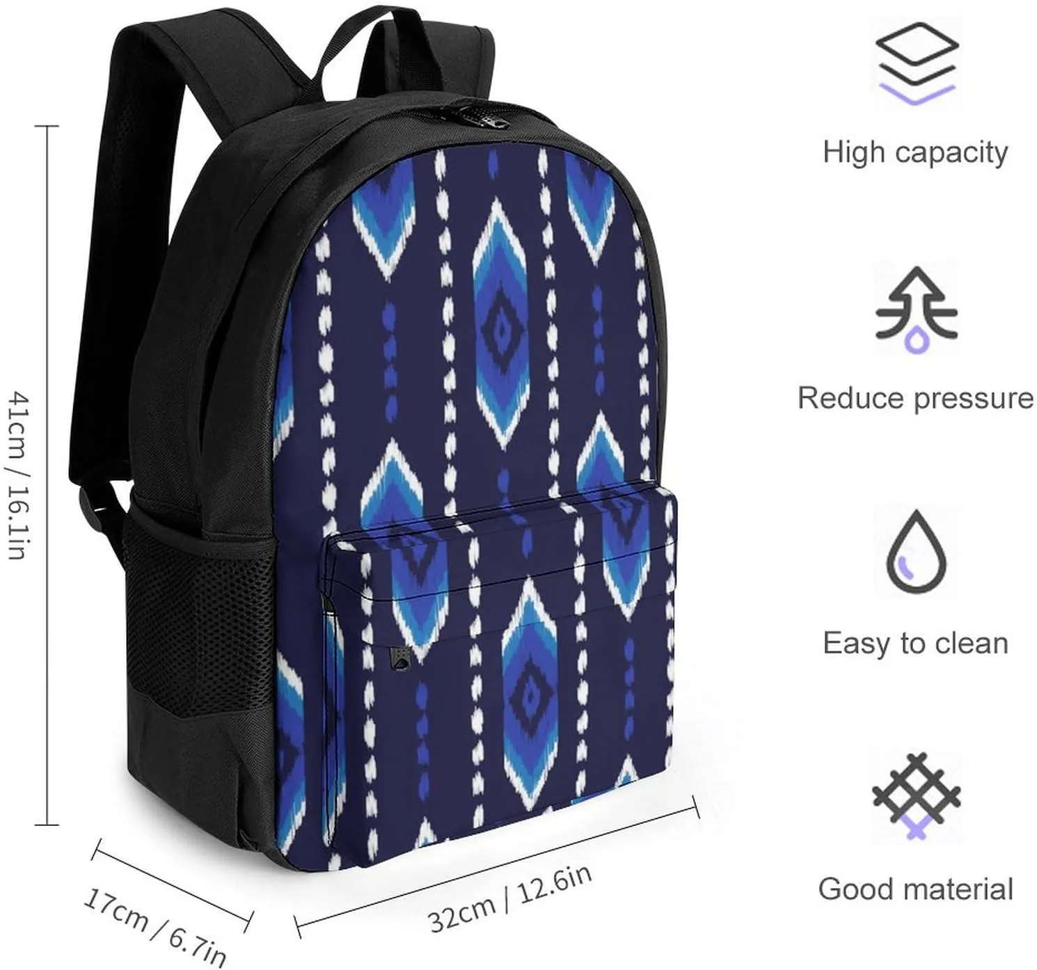 Supdreamc Adults Lightweight Native Southwest American Indian Aztec Navajo Art Shoulder Book Bags Big Capacity Shoulder Bag With Adjustable Shoulder Straps for Trekking Work Walking Cycling