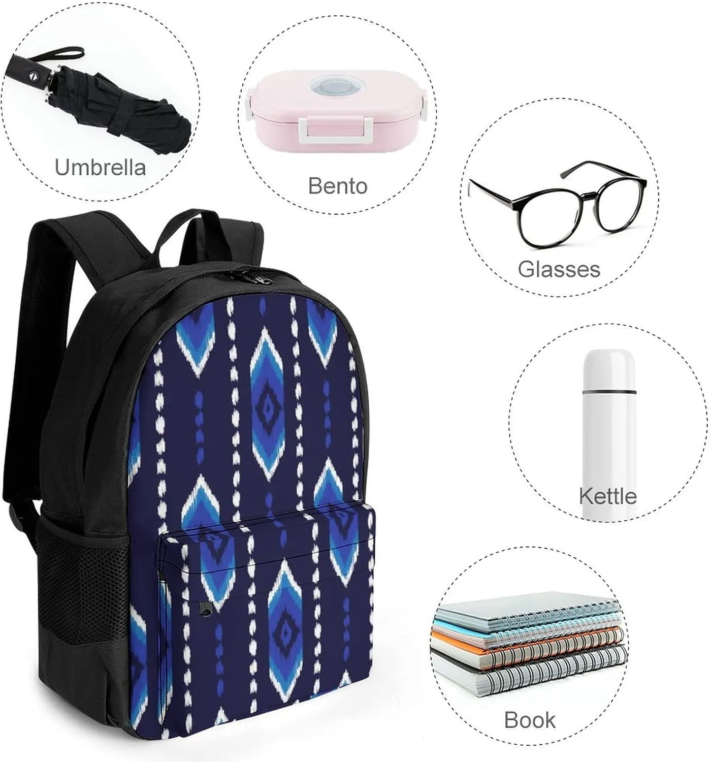 Supdreamc Adults Lightweight Native Southwest American Indian Aztec Navajo Art Shoulder Book Bags Big Capacity Shoulder Bag With Adjustable Shoulder Straps for Trekking Work Walking Cycling
