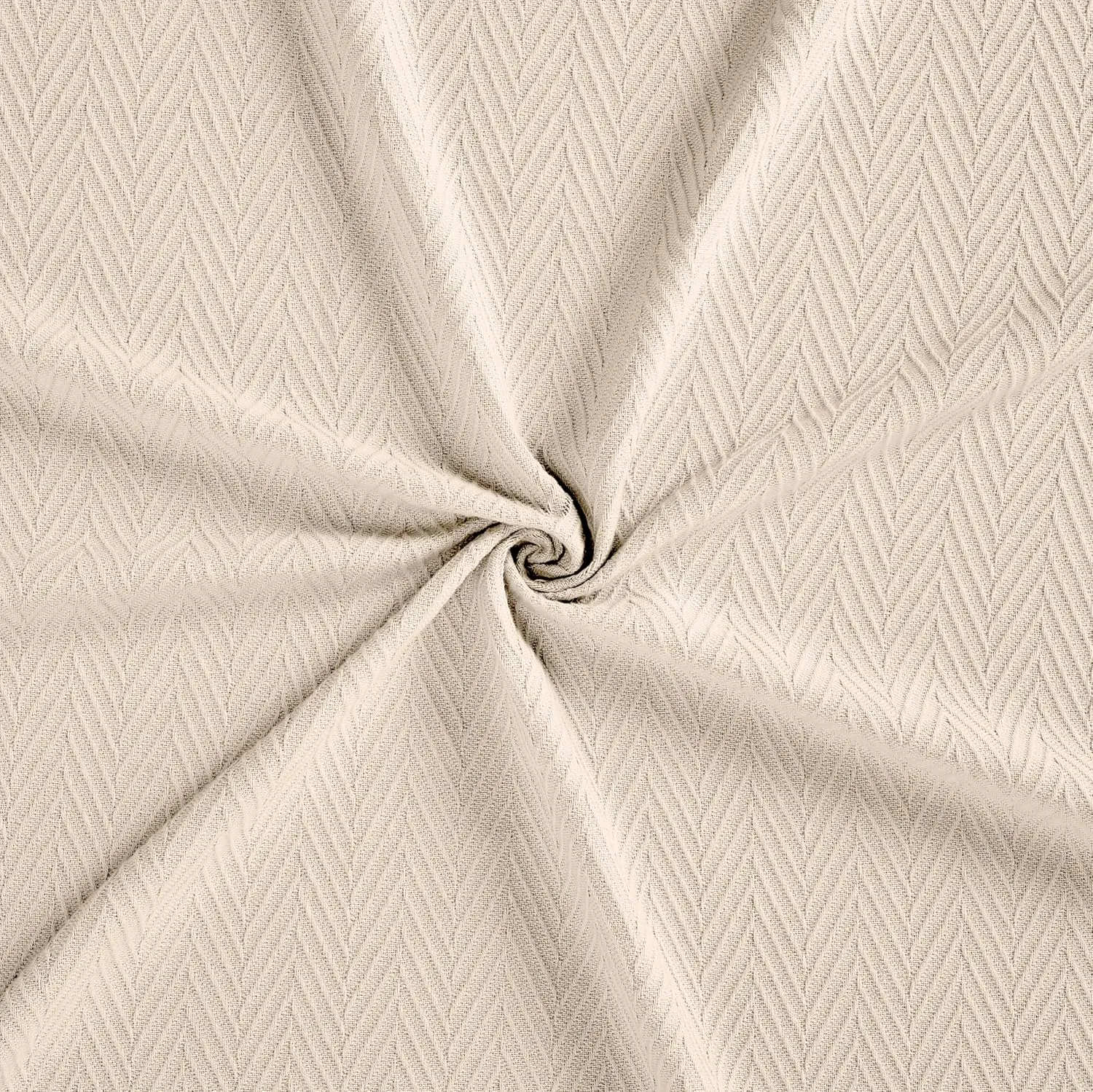 Superior Metro All-Season Cotton Blanket, Woven Blanket for Couch, Bed, Bedding, Farmhouse, Home Essentials, Cute and Cozy Bohemian Blankets, Herringbone Weave, Full/Queen, Ivory