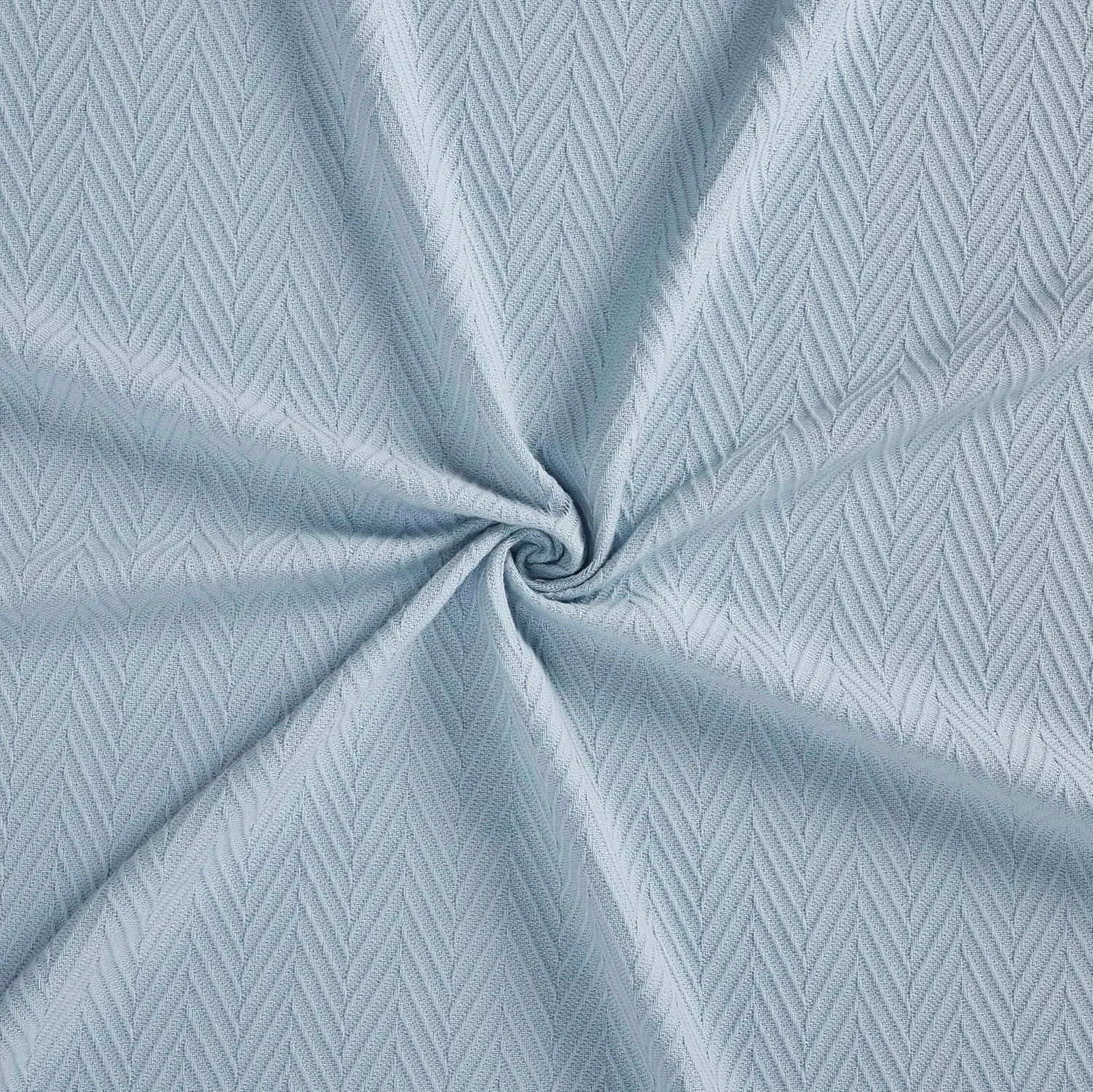 Superior Metro All-Season Cotton Blanket, Woven Blanket for Couch, Bed, Bedding, Farmhouse, Home Essentials, Cute and Cozy Bohemian Blankets, Herringbone Weave, King, Light Blue