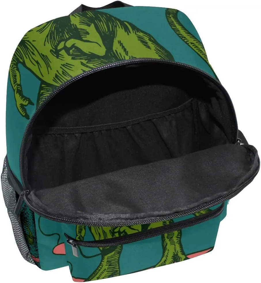 T-Rex Dinosaur Surfer Toddler Backpack Kindergarten Preschool Kids Bag for Boys Girls Age 3-7