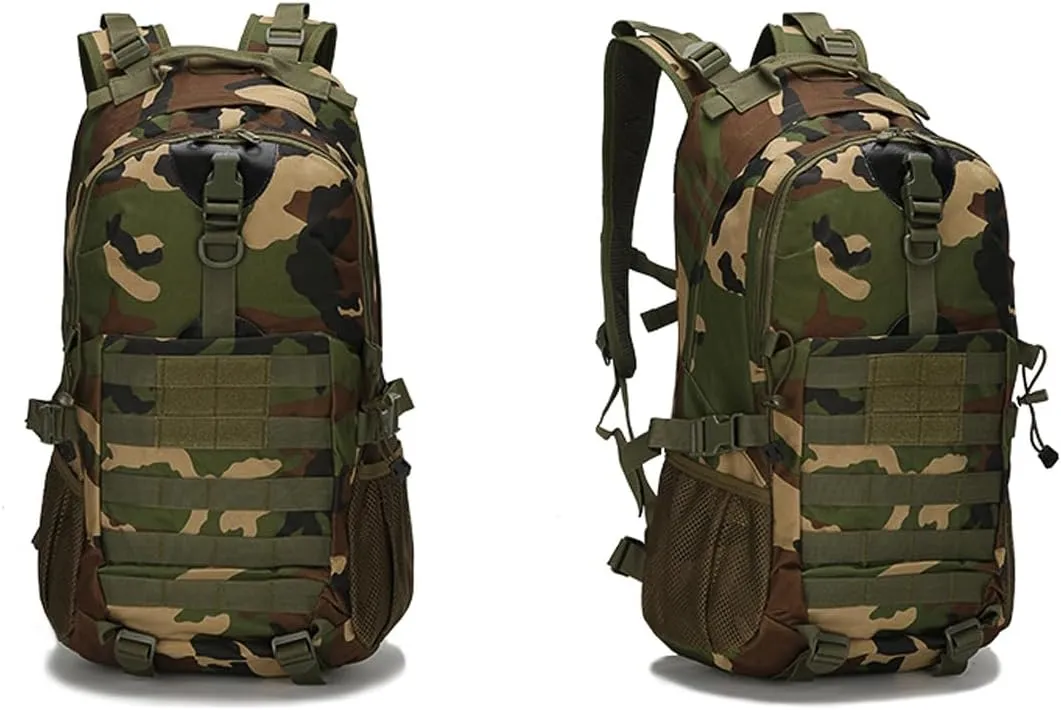 Tactical Backpack for Men Hiking Day Pack Molle Military Rucksack Waterproof Assault Pack Bag for Hunting Camping Trekking (Jungle Camouflage)