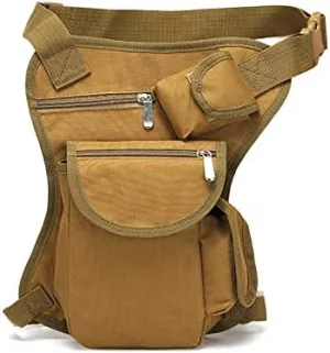 Tactical Drop Leg Bag, Military Style Waist Pack with Multiple Pockets, Available in Black, Army Green, Khaki (khaki)