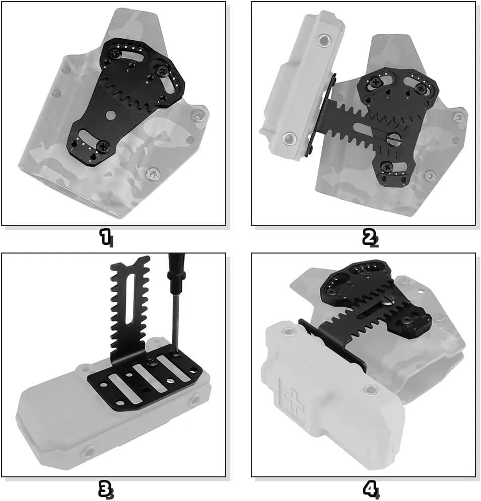 Tactical Gun Holster Adapter, Adjustable Negative Cant Plate Right-Angled for QLS System Extension Magazine Metal Accessory