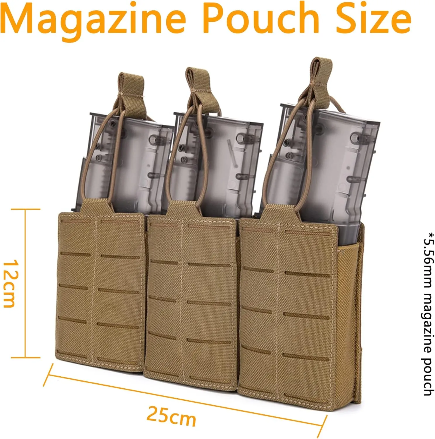 Tactical Mag Pouch Laser Cutting Molle Mag Pouch Triple Mag Pouch Open Top Mag Pouch for Magazine Holster for Tactical Bag Accessories Holder