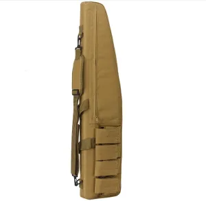 Tactical Rifle Case Thickened Foam Double Long Rifle Bag Dual Lockable Zippers, 4 Magazine Holder Pouch, Available Length in 47"
