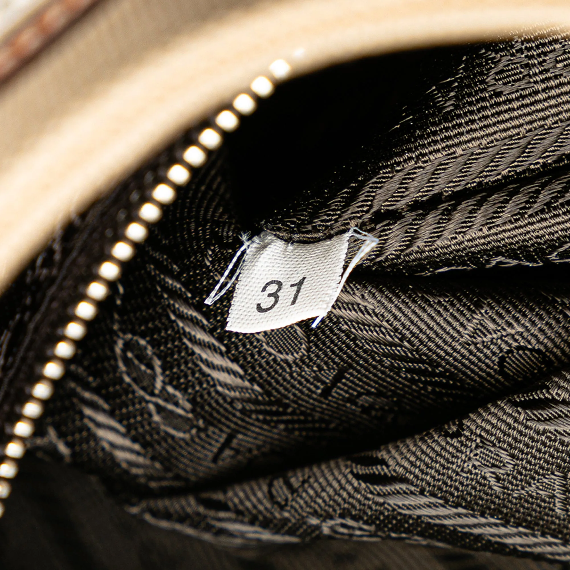 Tan Prada Cinghiale Trimmed Canapa Tote