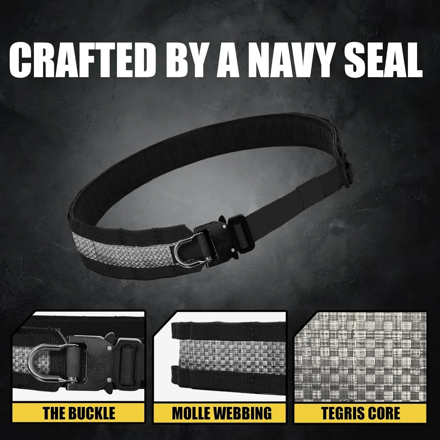 TEGRIS BATTLE BELT | Navy SEAL Designed, Tested & Guaranteed | Heavy Duty Tactical & Molle Gear