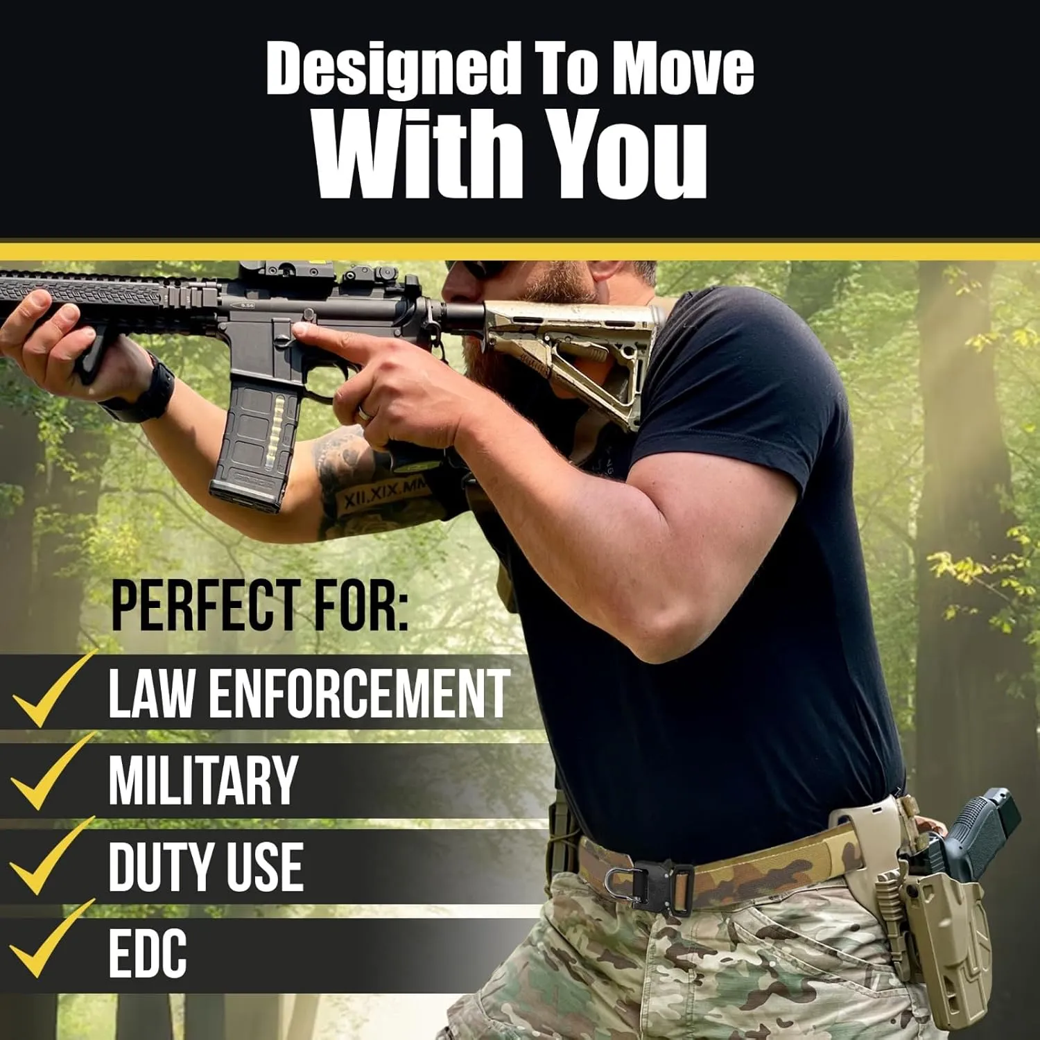 TEGRIS BATTLE BELT | Navy SEAL Designed, Tested & Guaranteed | Heavy Duty Tactical & Molle Gear