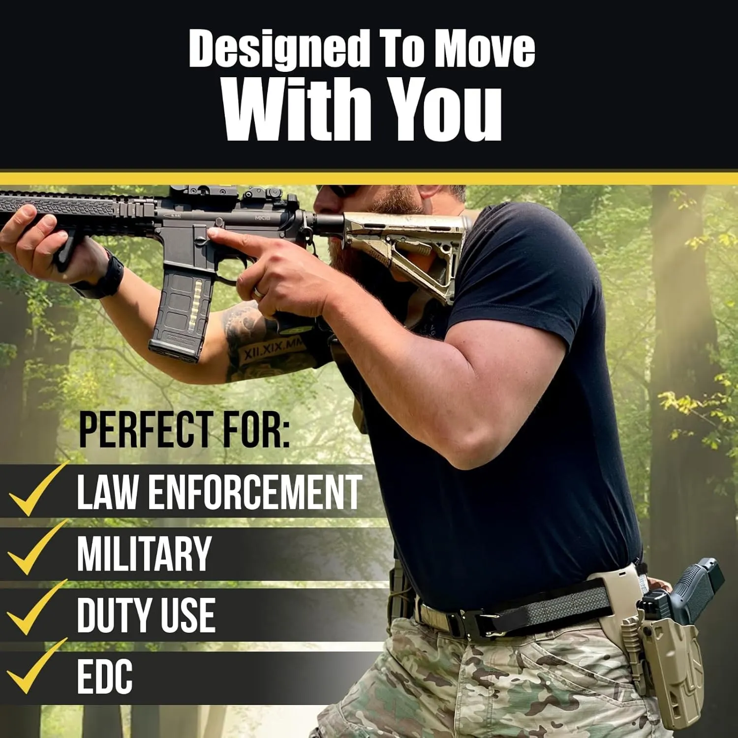 TEGRIS BATTLE BELT | Navy SEAL Designed, Tested & Guaranteed | Heavy Duty Tactical & Molle Gear