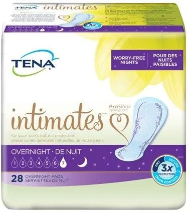 TENA Intimates Overnight Pads 16 Inch Length Box Of 28