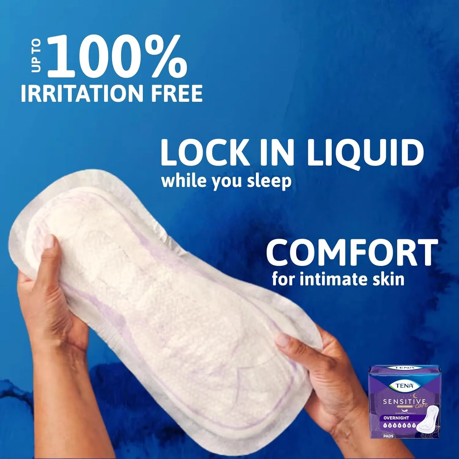 TENA Sensitive Care Incontinence Pads, Bladder Control, Postpartum for Women, Overnight Absorbency, Extra Coverage, 48 Count
