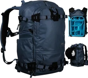 Tenzing 25L Camera Backpack with Rain Cover for Photographers 14 inch Laptop Compartment Waterproof Large Camera Bag for Drone,Cameras, Batteries, Lenses,Tripod(Blue)