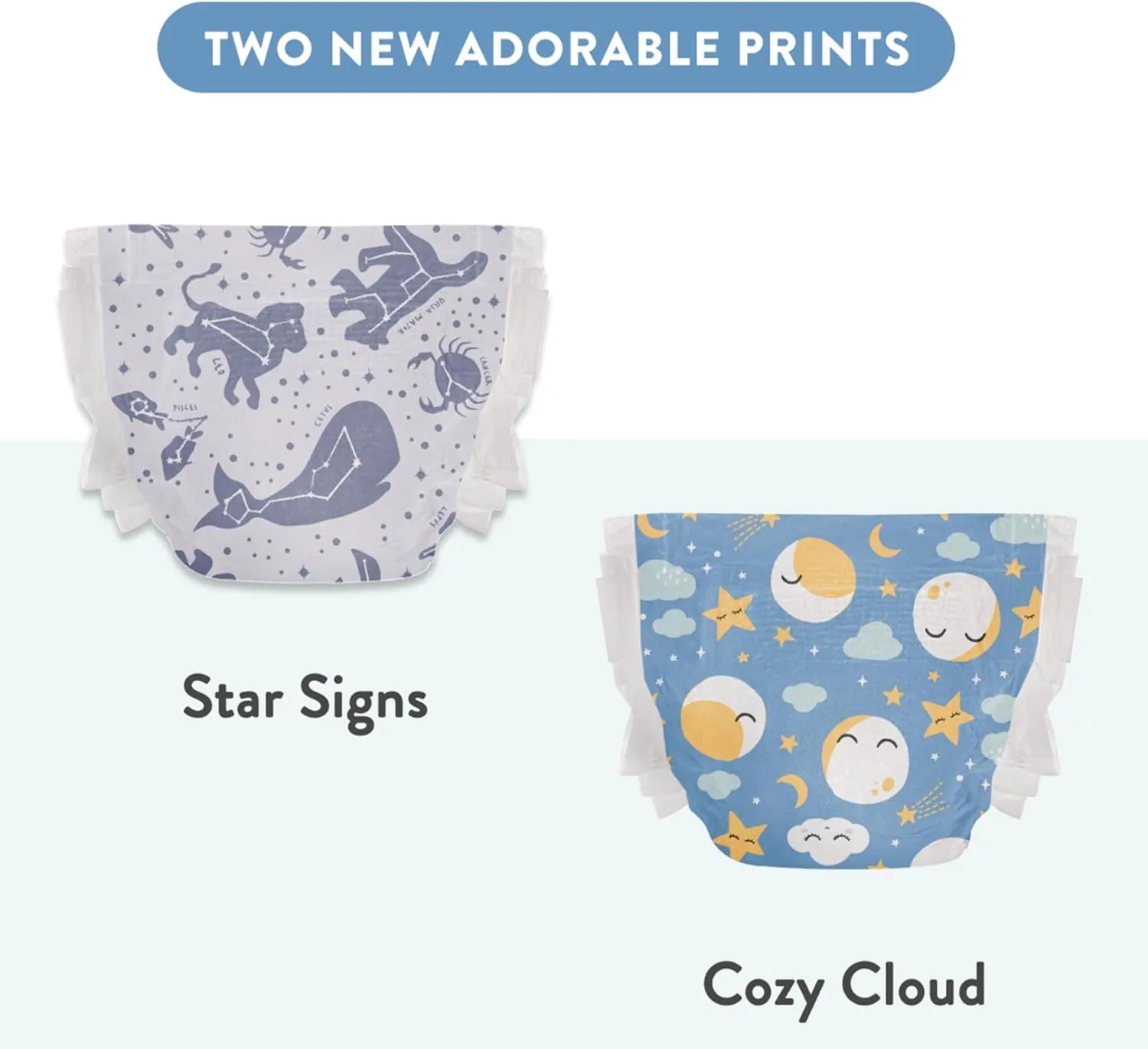 The Honest Company Clean Conscious Overnight Diapers for Sensitive Skin | Hypoallergenic, Fragrance Free | Cozy Cloud   Star Signs | Club Box, Size 6 (35  lbs), 34 Count