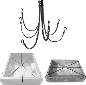 The Perfect Bungee, 36" Adjustable Flex Web, 6 Arm Cargo Net, Black