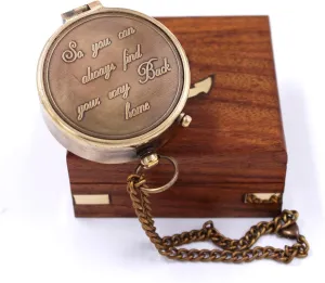 The Vintage Venue Engraved Compass – A Gift to Always Find Your Way Back Home | Meaningful Keepsake for Anniversary, Graduation, or Birthday