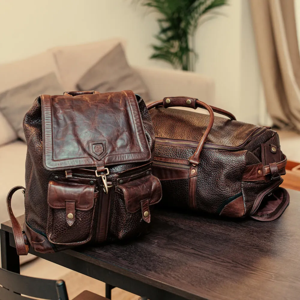 Theodore Leather Rolling Carry-On Duffle Bag by Mission Mercantile Leather Goods