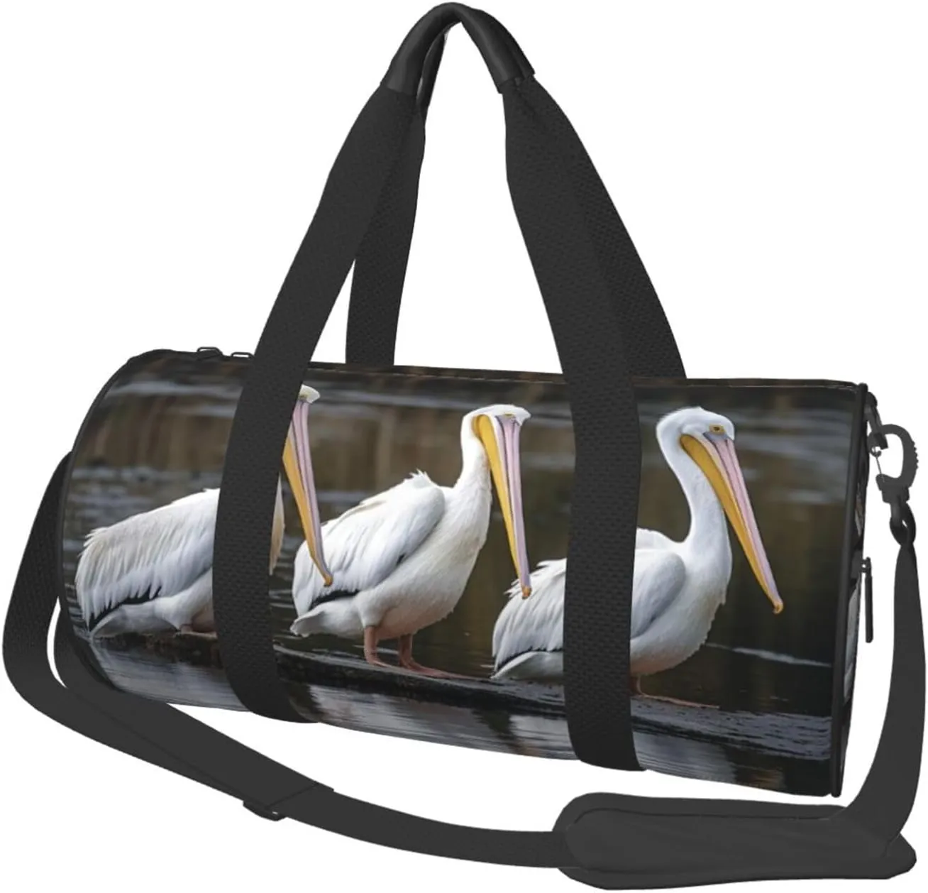 Three Pelicans Travel Duffle Bag for Men Women Sport Gym Bag Foldable Weekender Bag Carry on Overnight Bag for Travel Swimming Basketball