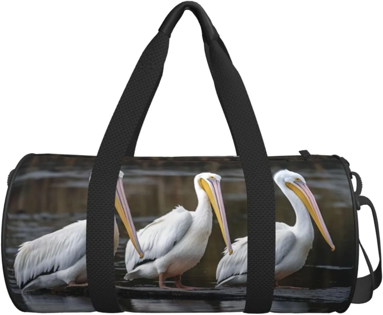 Three Pelicans Travel Duffle Bag for Men Women Sport Gym Bag Foldable Weekender Bag Carry on Overnight Bag for Travel Swimming Basketball