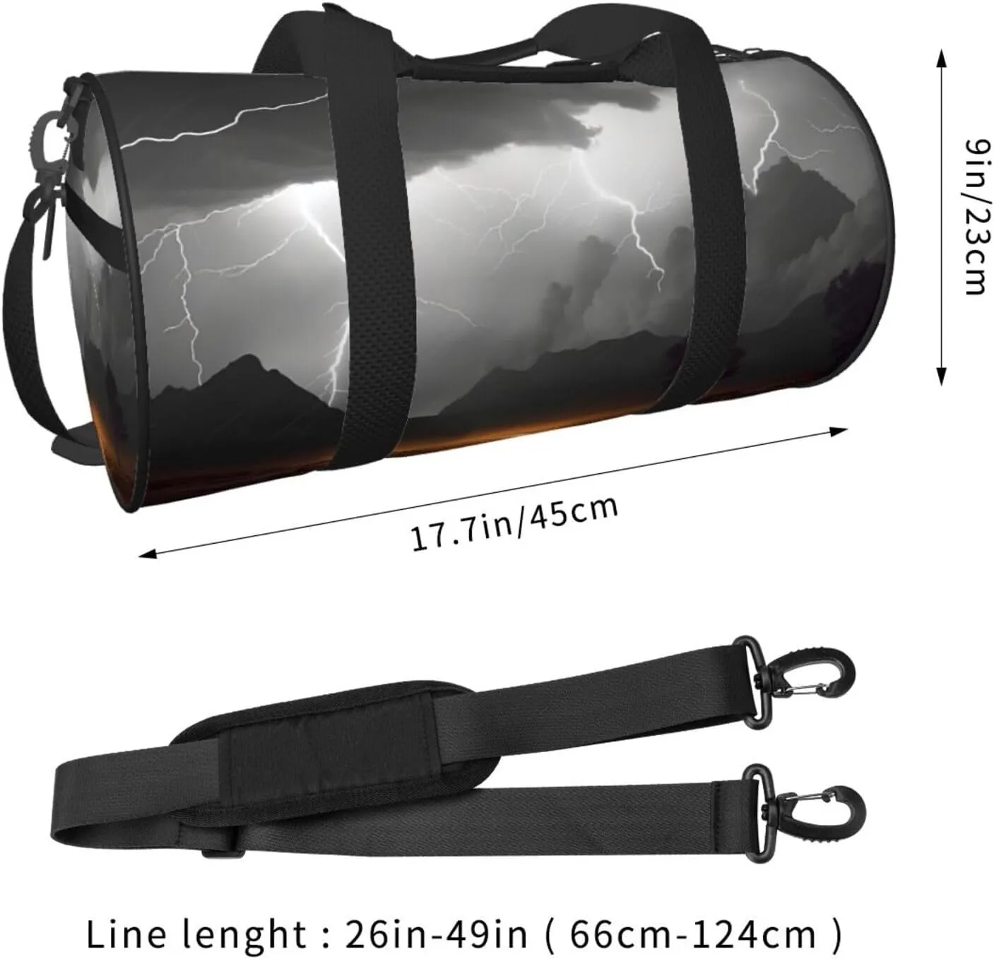 Thunder Landscape Travel Duffle Bag for Men Women Sport Gym Bag Foldable Weekender Bag Carry on Overnight Bag for Travel Swimming Basketball