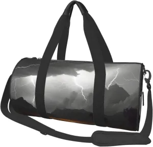 Thunder Landscape Travel Duffle Bag for Men Women Sport Gym Bag Foldable Weekender Bag Carry on Overnight Bag for Travel Swimming Basketball