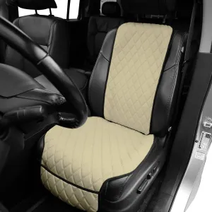 TLH Car Front Seat Protectors Air Bag Compatible Neo Supreme Luxury Diamond Design Universal Seat Covers, Beige Single