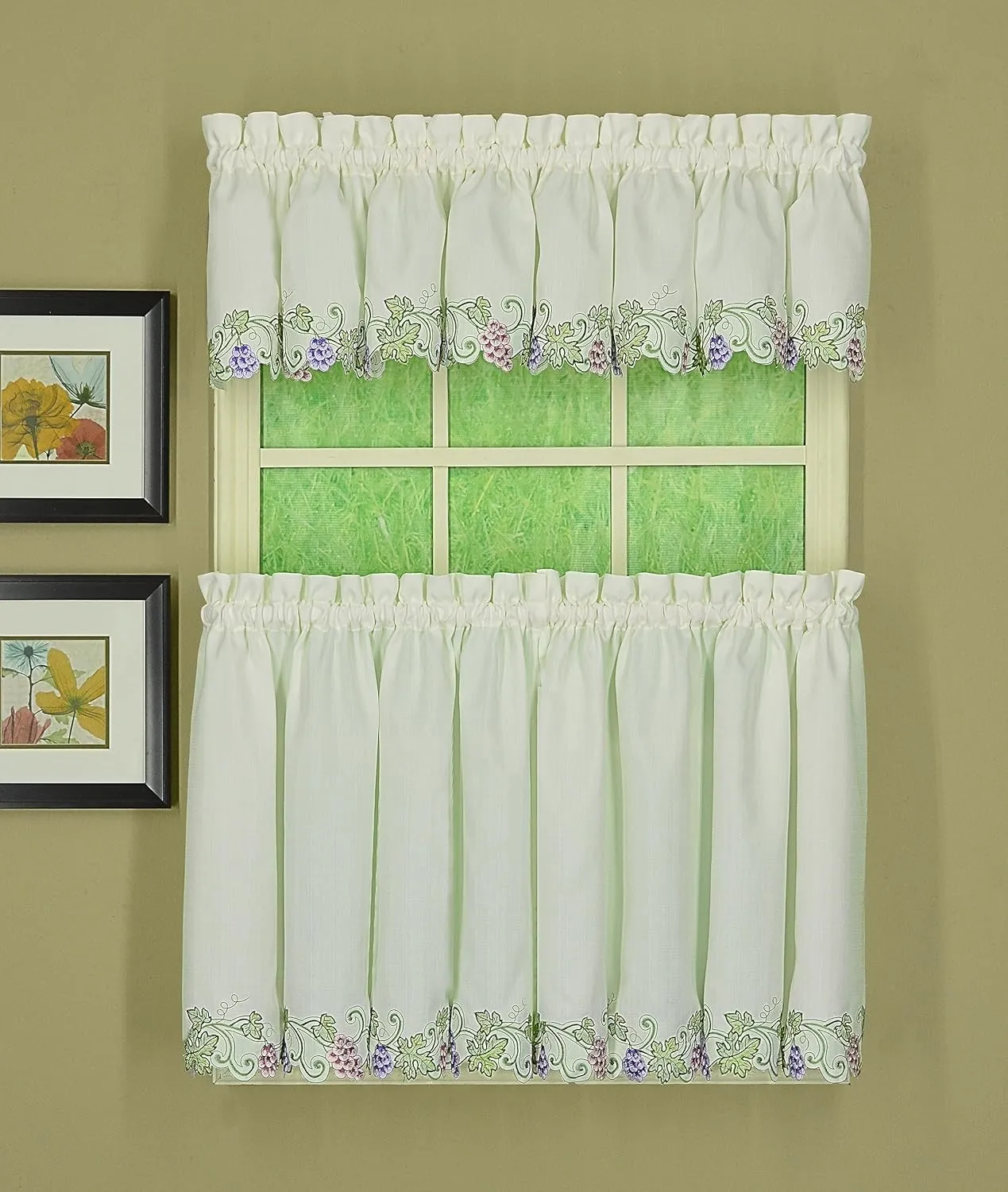 Today's Curtain Sonoma Kitchen Tier 24" Ecru/Multi