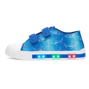 Toddler Light Up Canvas Shoes Dual Straps Sneakers