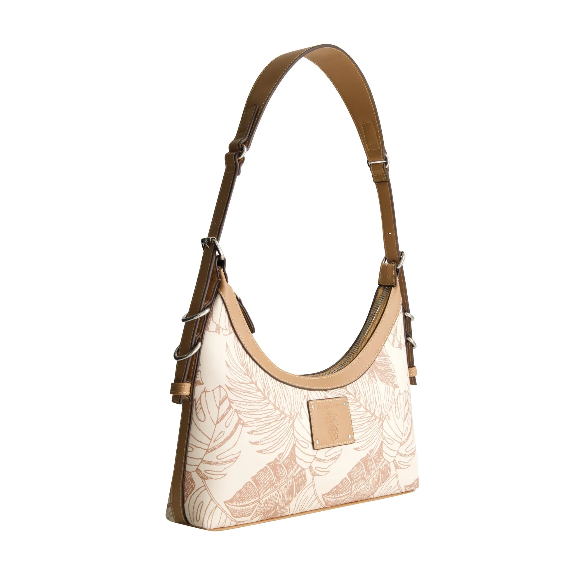Tommy Bahama Graphic Leaf Print City Hobo, TAN