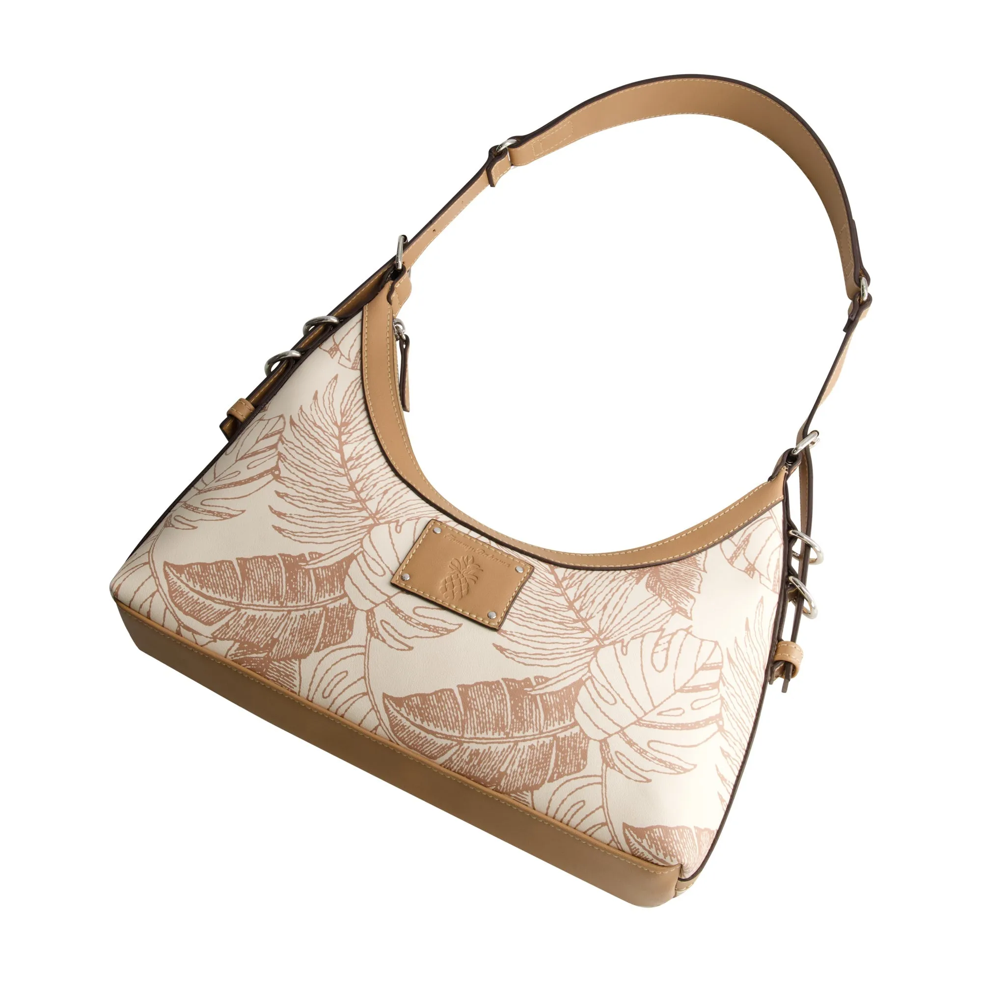 Tommy Bahama Graphic Leaf Print City Hobo, TAN