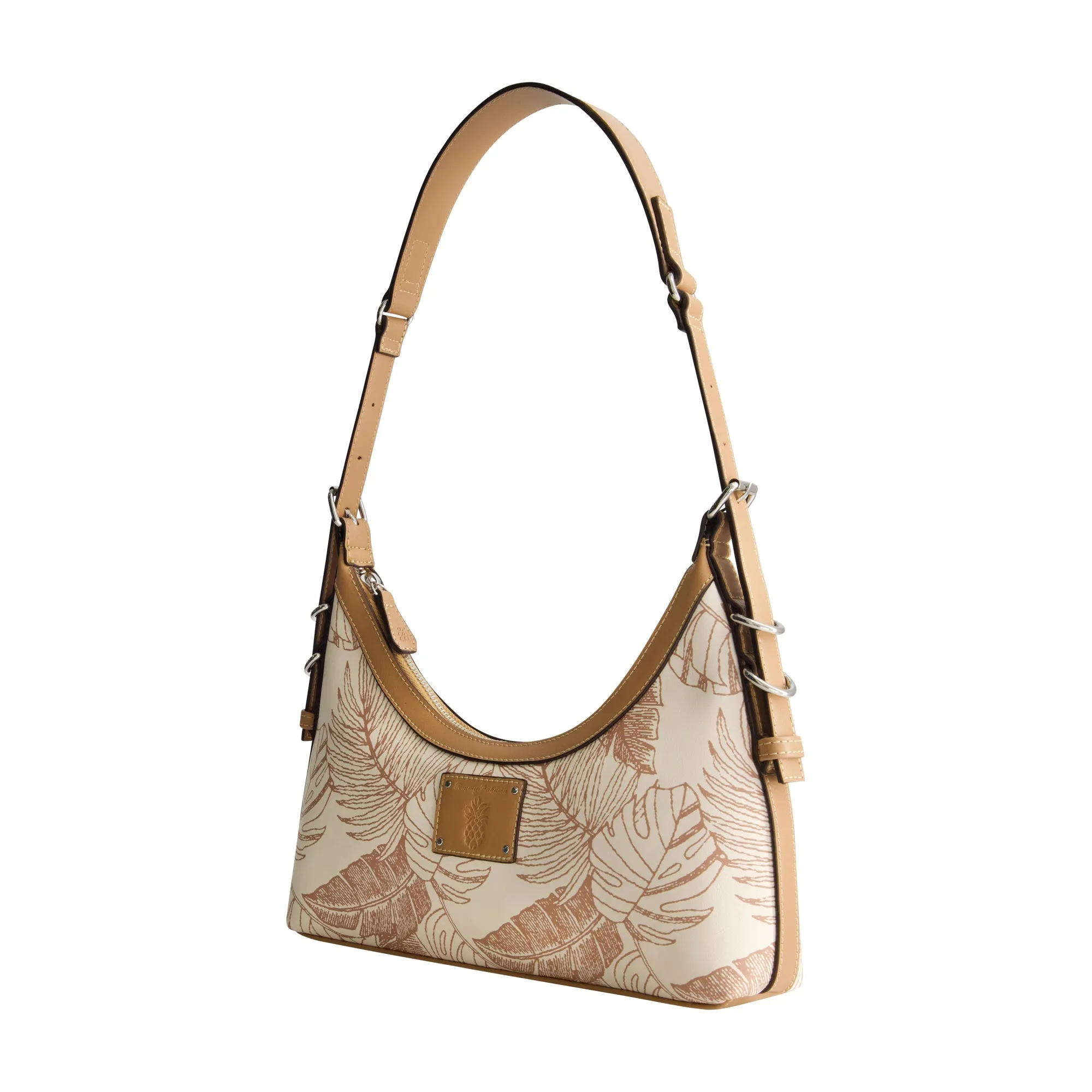 Tommy Bahama Graphic Leaf Print City Hobo, TAN