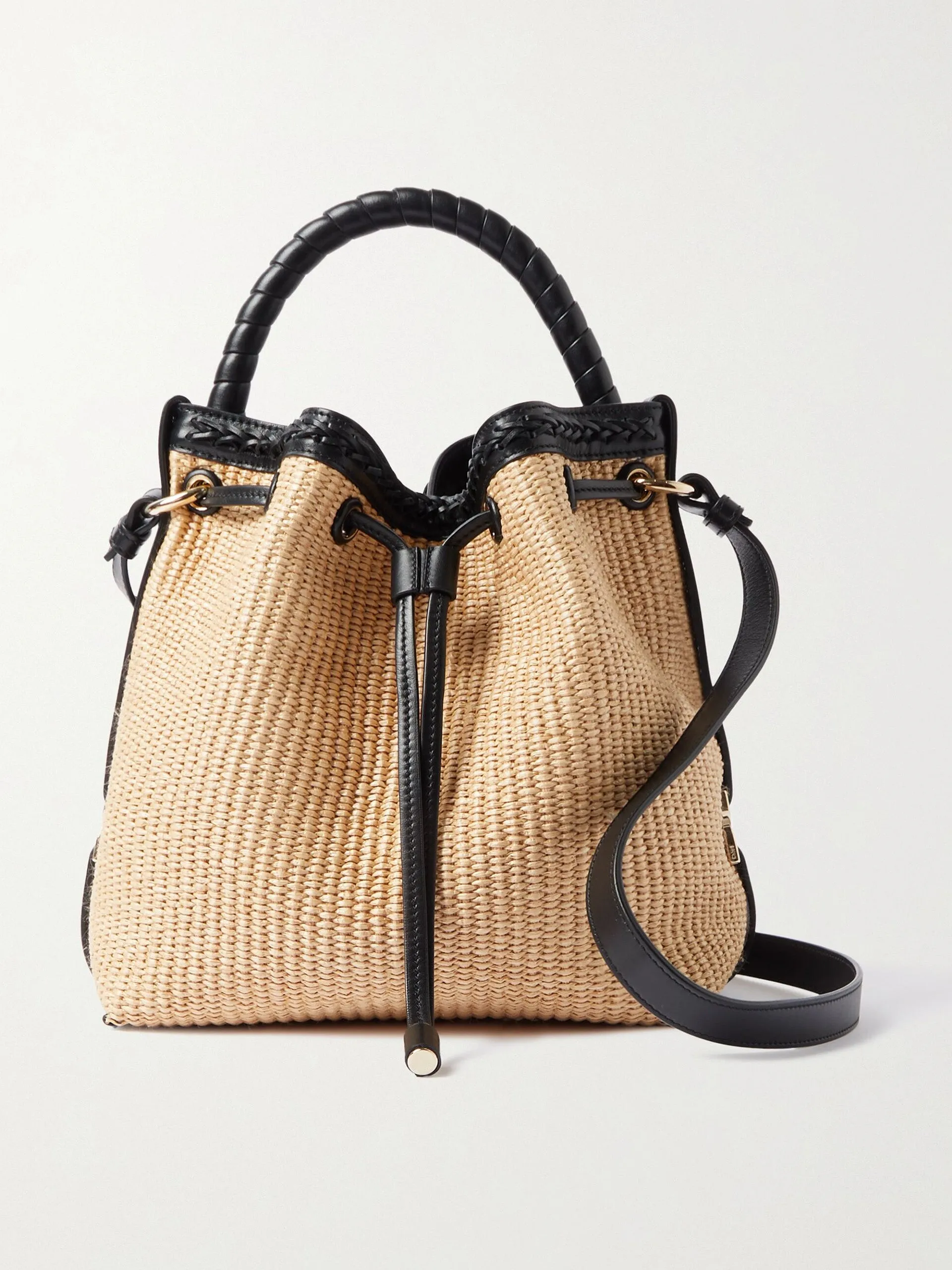 Tondo large leather-trimmed canvas tote