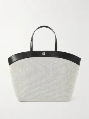 Tondo large leather-trimmed canvas tote