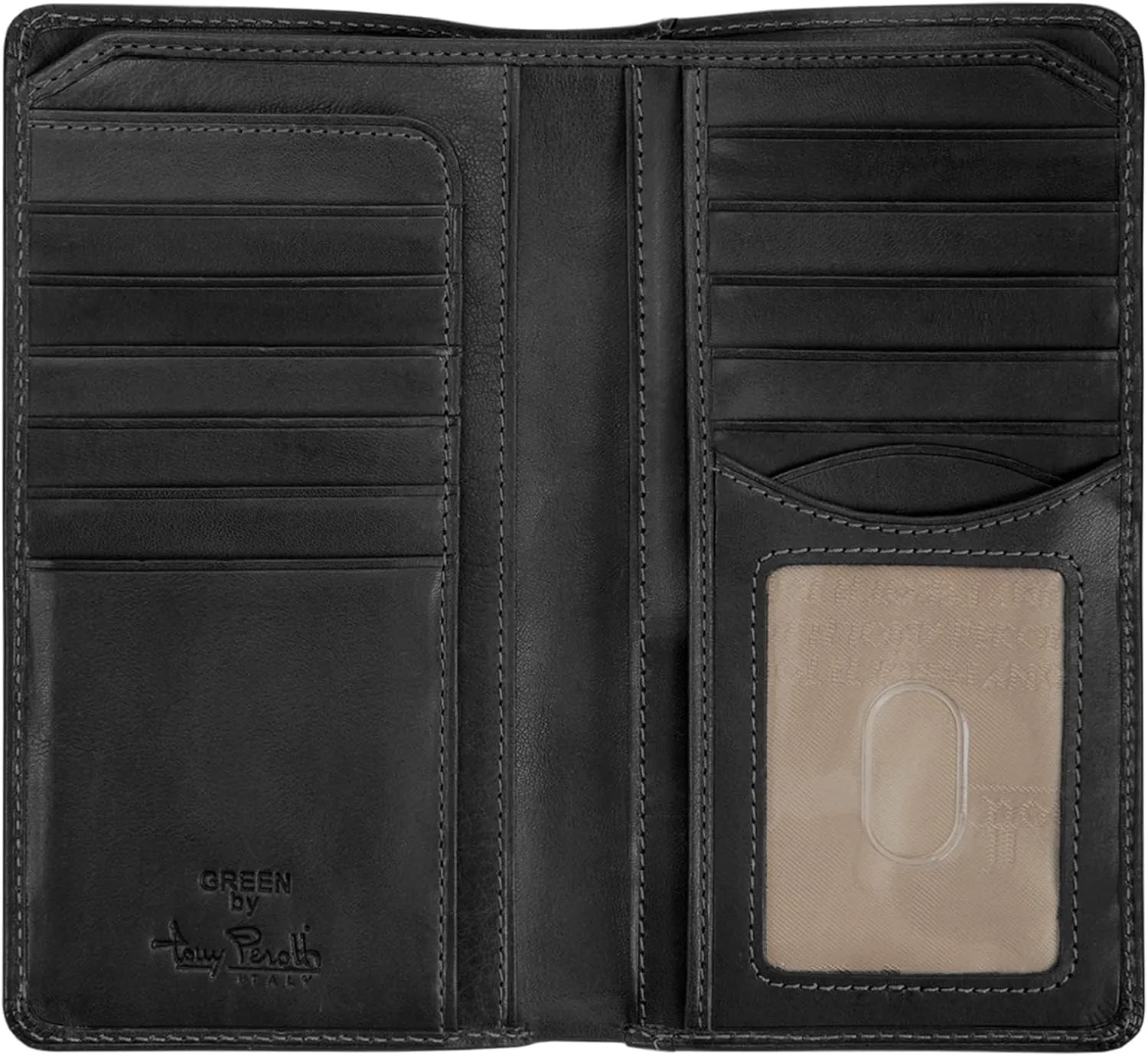 Tony Perotti Mens Long Bifold Checkbook Cover Wallet Multi Card Pocket Holder Italian Leather