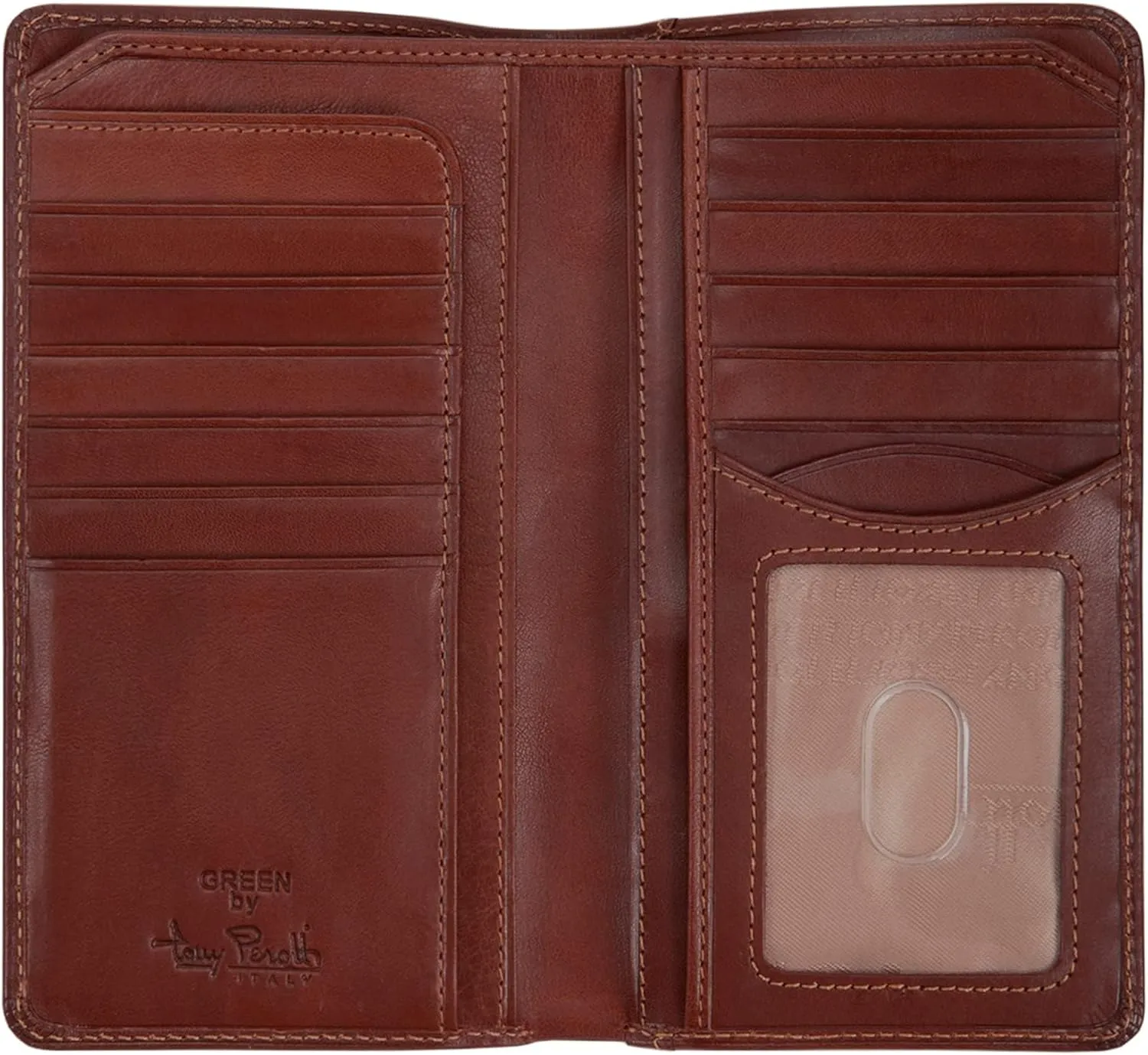 Tony Perotti Mens Long Bifold Checkbook Cover Wallet Multi Card Pocket Holder Italian Leather