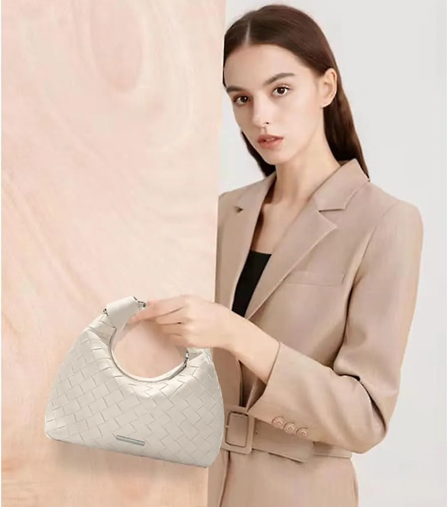 Top-Handle Handbags, Mini Bag for Women, Small Handbag, Small Purse with Woven Patterns, with 2 Removable Straps