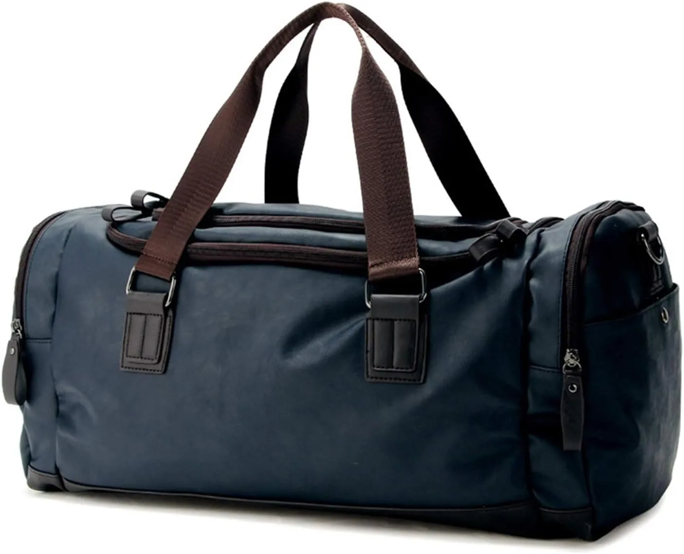 Top PU Travel Duffels Bags Weekender Tote Luggage Bags for Men, Traveling, Gym, Fitness (Blue)