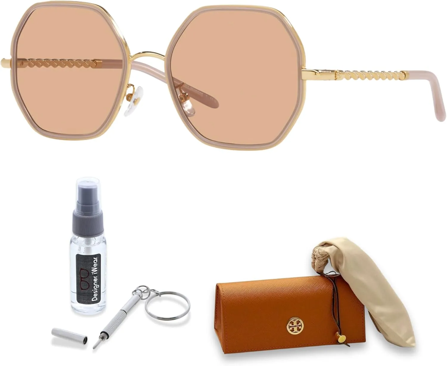 Tory Burch TY6092 Hexagonal Sunglasses for Women   BUNDLE With Designer iWear Eyewear Kit