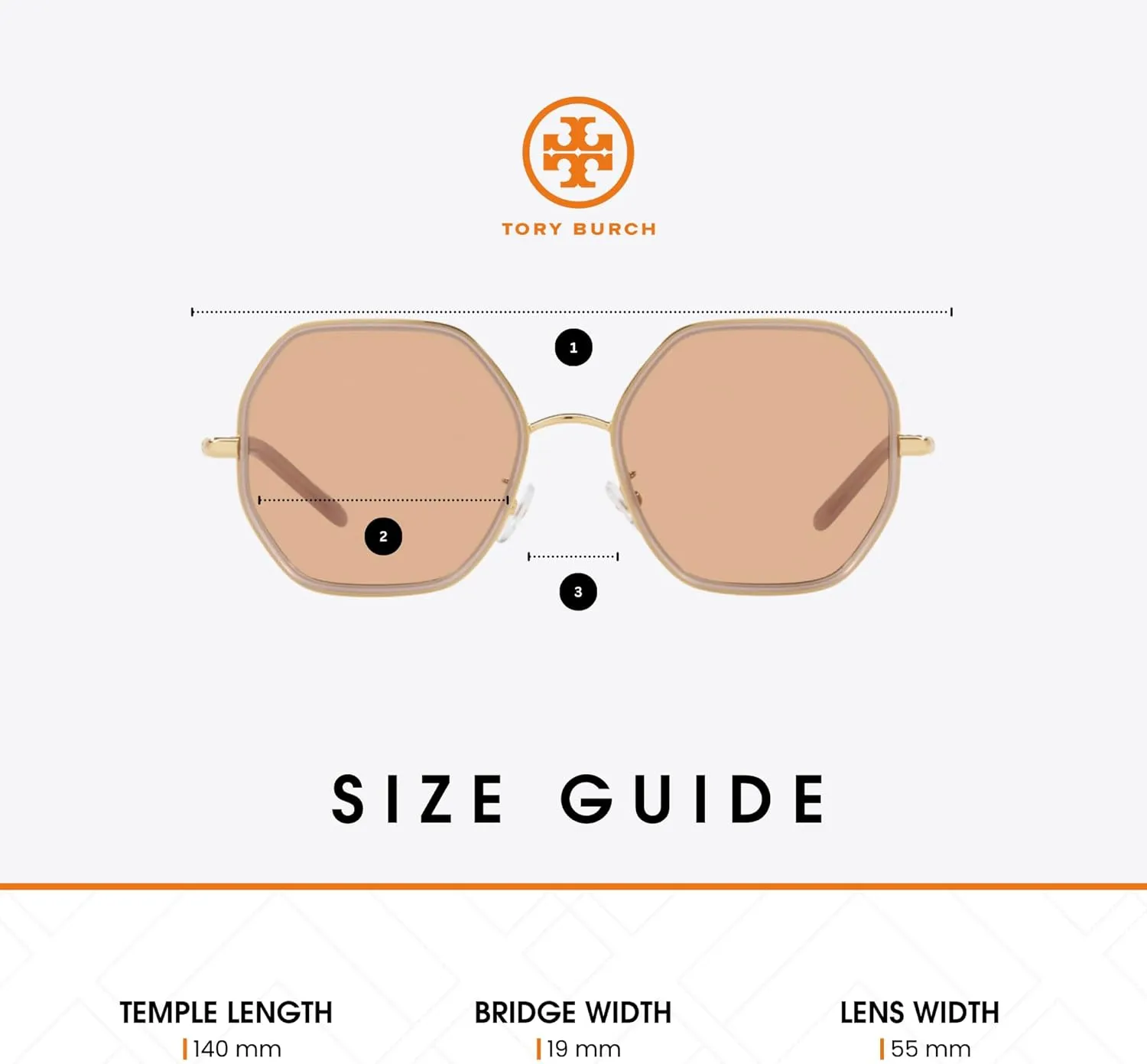 Tory Burch TY6092 Hexagonal Sunglasses for Women   BUNDLE With Designer iWear Eyewear Kit