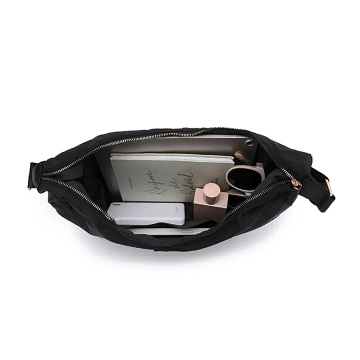 Tosca Harlow Hobo Bag - Black Stitch