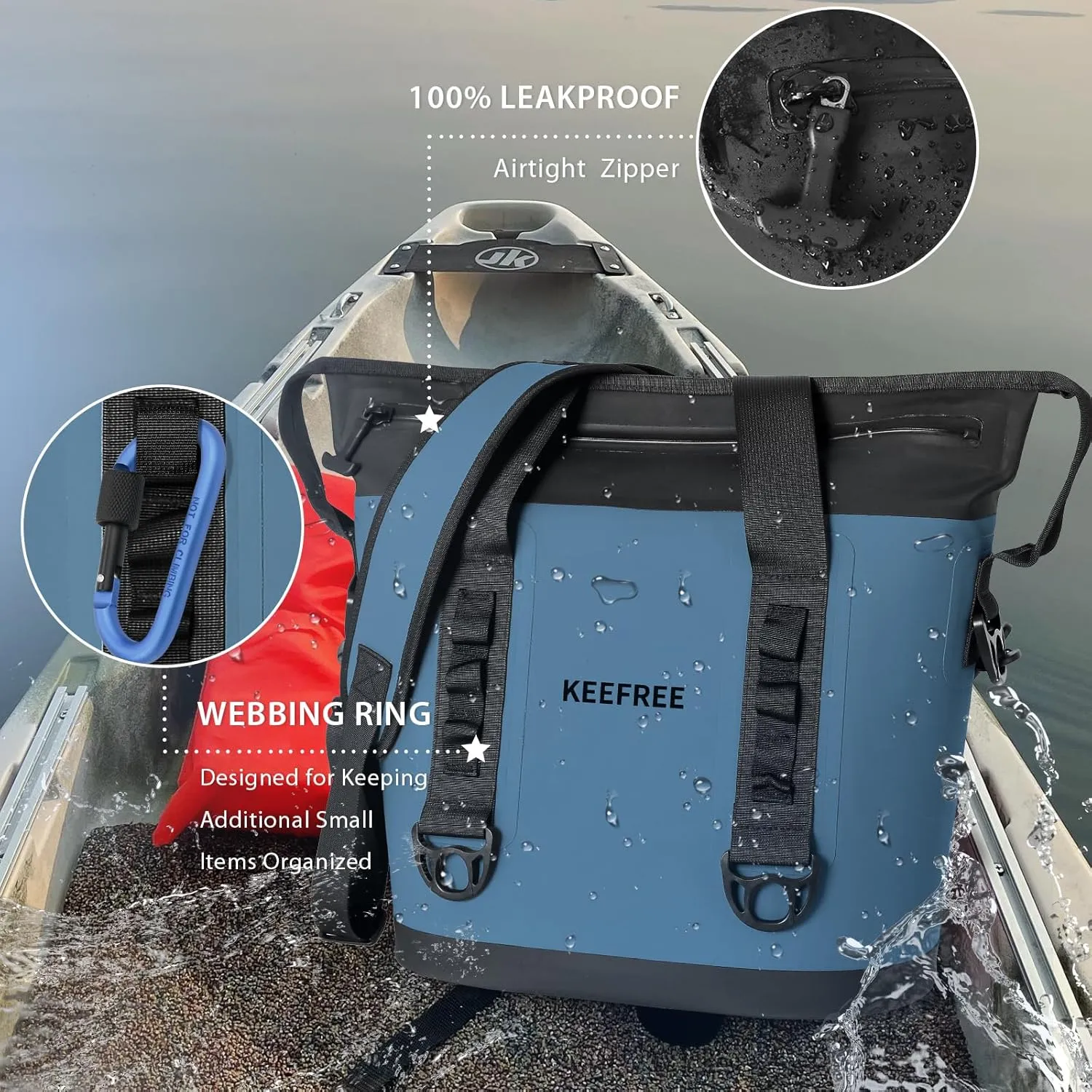 Tote Cooler 20 Can Insulated Soft Cooler Bag Waterproof Handbag Shoulder Bag for Lunch Drink Beverage Picnic BBQ Beach Hiking Fishing Camping Travel